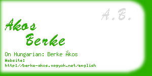 akos berke business card